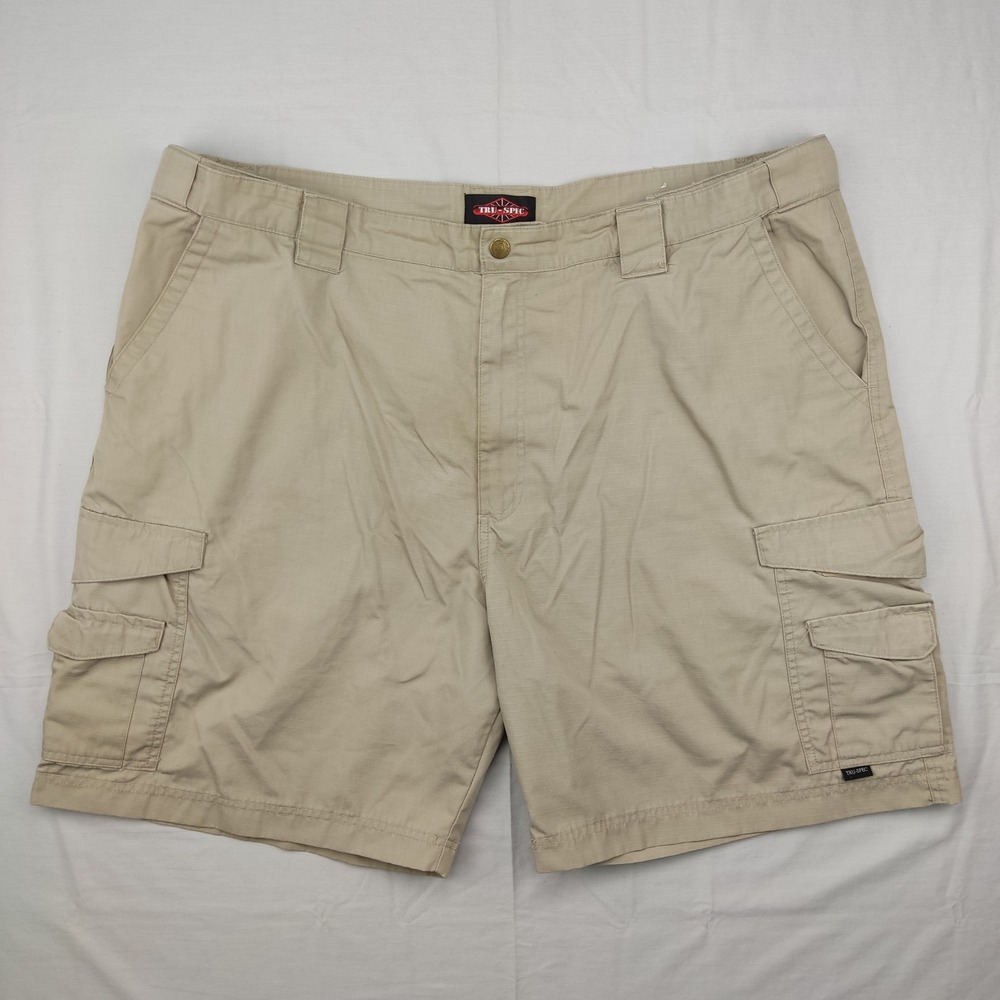 TRU-SPEC Cargo Shorts Mens 46 Tan 24-7 Series Tactical Ripstop Utility‎ Pockets